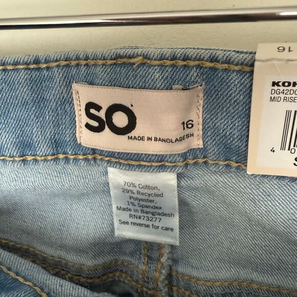 So Girls 16 Mid Rise Bootcut Jeans New - Picture 2 of 5